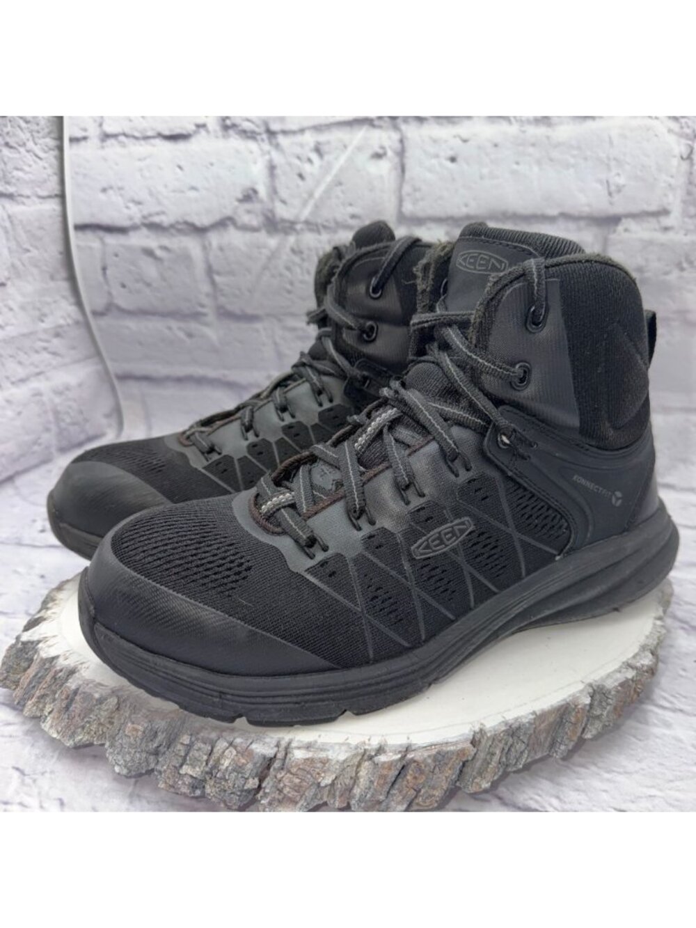 Keen Utility Vista Energy Mid Mens Size 9 D Black Composite Toe Working Boots